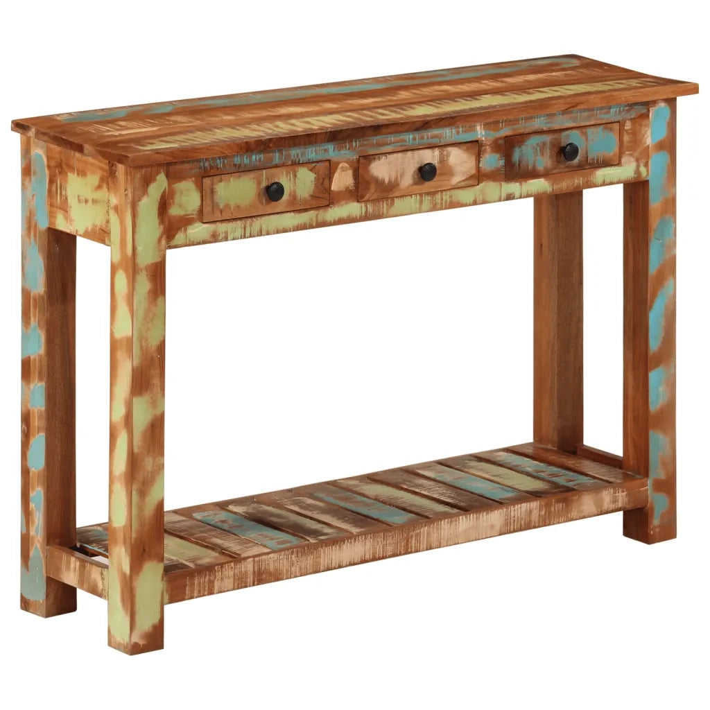 Tavolo Consolle 110x30x76 cm in Legno Massello Riciclato