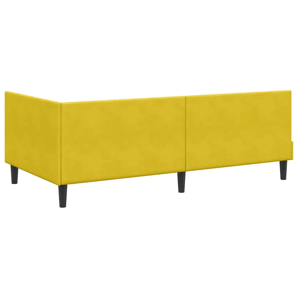 Struttura Letto Angolare con Materasso 2 pz-Giroletto con materasso Giallo Velluto 246100