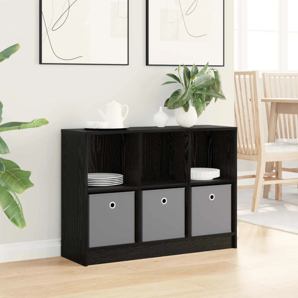 Credenza con cassetto Rovere Nero 88,5 x 27,5 x 63,5 cm 8000509