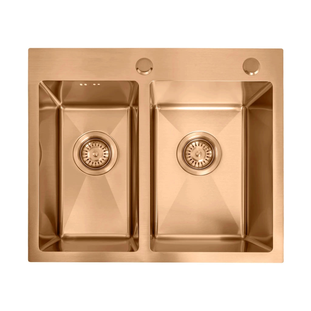 Lavello In Acciaio Toby Brush Copper senza rubinetto da cucina