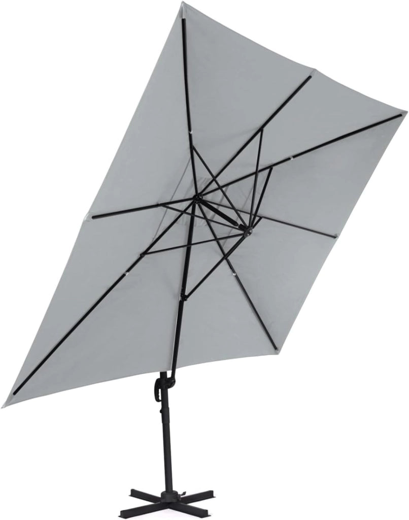 Ombrellone Calvi inclinabile a 360°, Grigio Chiaro 3x4 M con Copertura