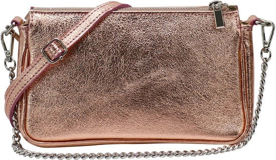 Borsa da spalla in pelle reale Crossbody tasca a mano Clutch Borsa piccola Borsa da sera 23x13cm Jennie G323 (rosa corallo)