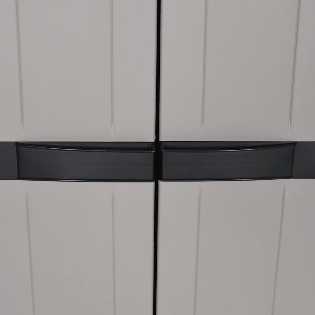 Armadio da Esterno Grigio e Nero 65x37x165 cm in PP