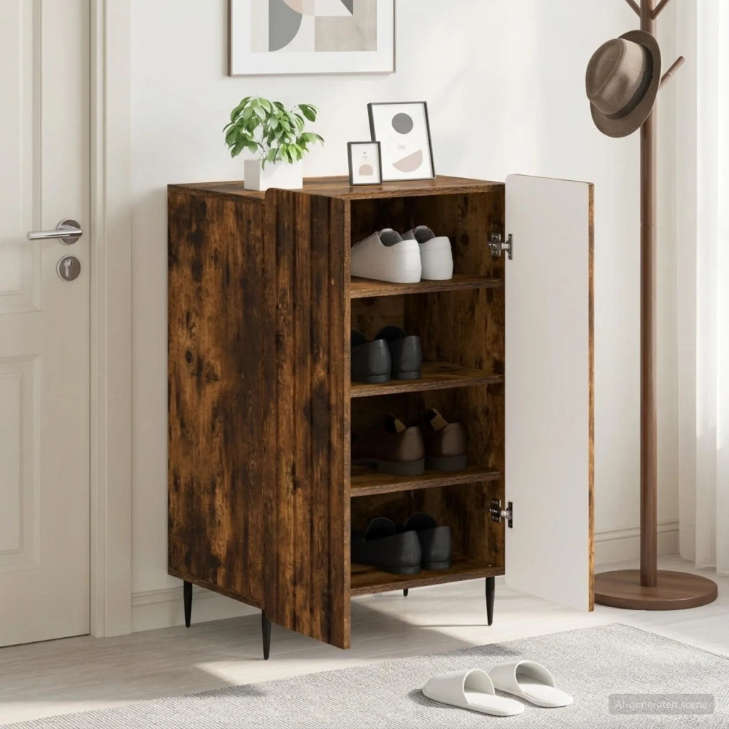 Mobile per scarpe ZWOLLE 59,5 x 39,5 x 91,5 cm Rovere Fumo 896430