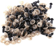Occhi sicuri per bambole 10mm - 100 pezzi - Plastica - Anelli di chiusura - Sicuri per bambini - Per bambole e pupazzi - Occhi per bambole