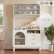 Credenza alta bianca 100,5×40×178 cm con prese e USB
