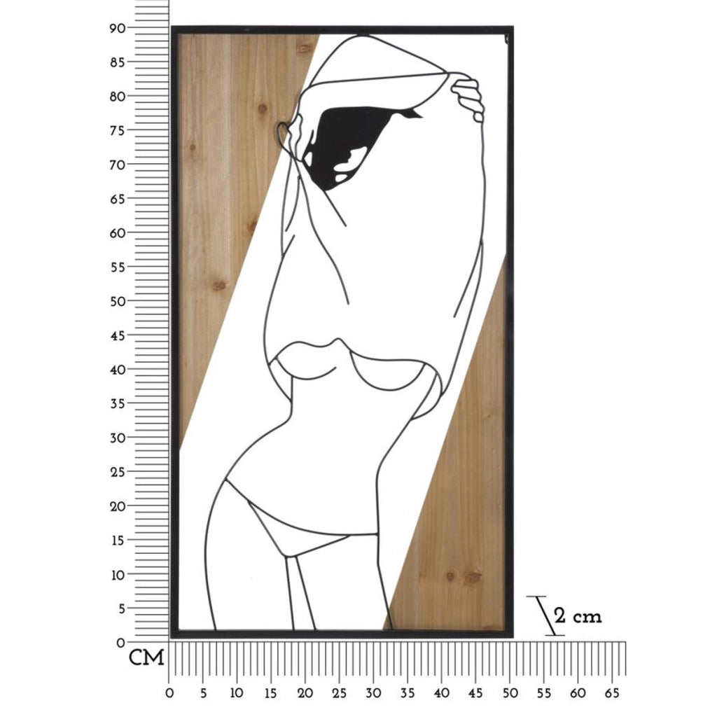 Decorazione in Metallo e Legno Corpi 9, Marrone, Metallo, 50x2x90 cm