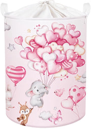 Cestello Bambino Sospensione di aria per bambini con coperchio e contenitore per giocattoli opaco, rosso, 36 * 45 cm