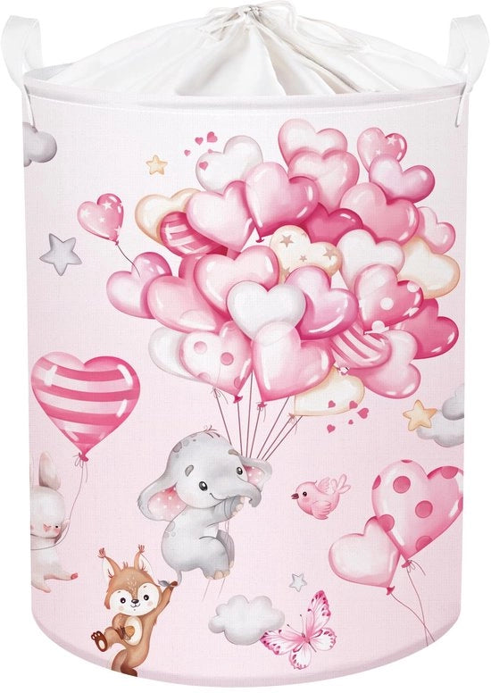 Cestello Bambino Sospensione di aria per bambini con coperchio e contenitore per giocattoli opaco, rosso, 36 * 45 cm