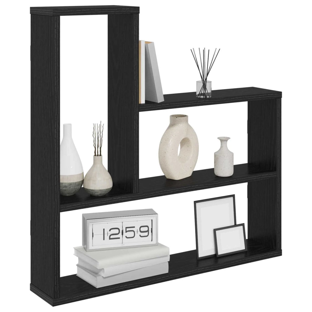 Scaffale da parete Rovere Nero 60 x 11 x 60 cm 8012165