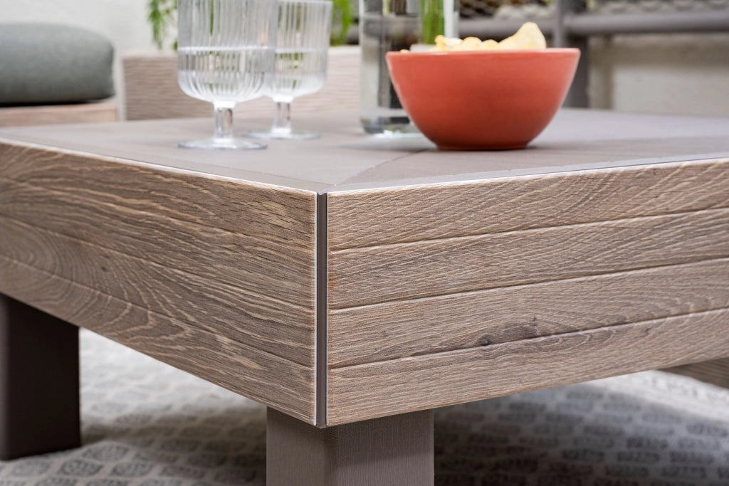Tavolino Keter Elements 65x65x29 cm Effetto Legno Ashwood e Cappuccino