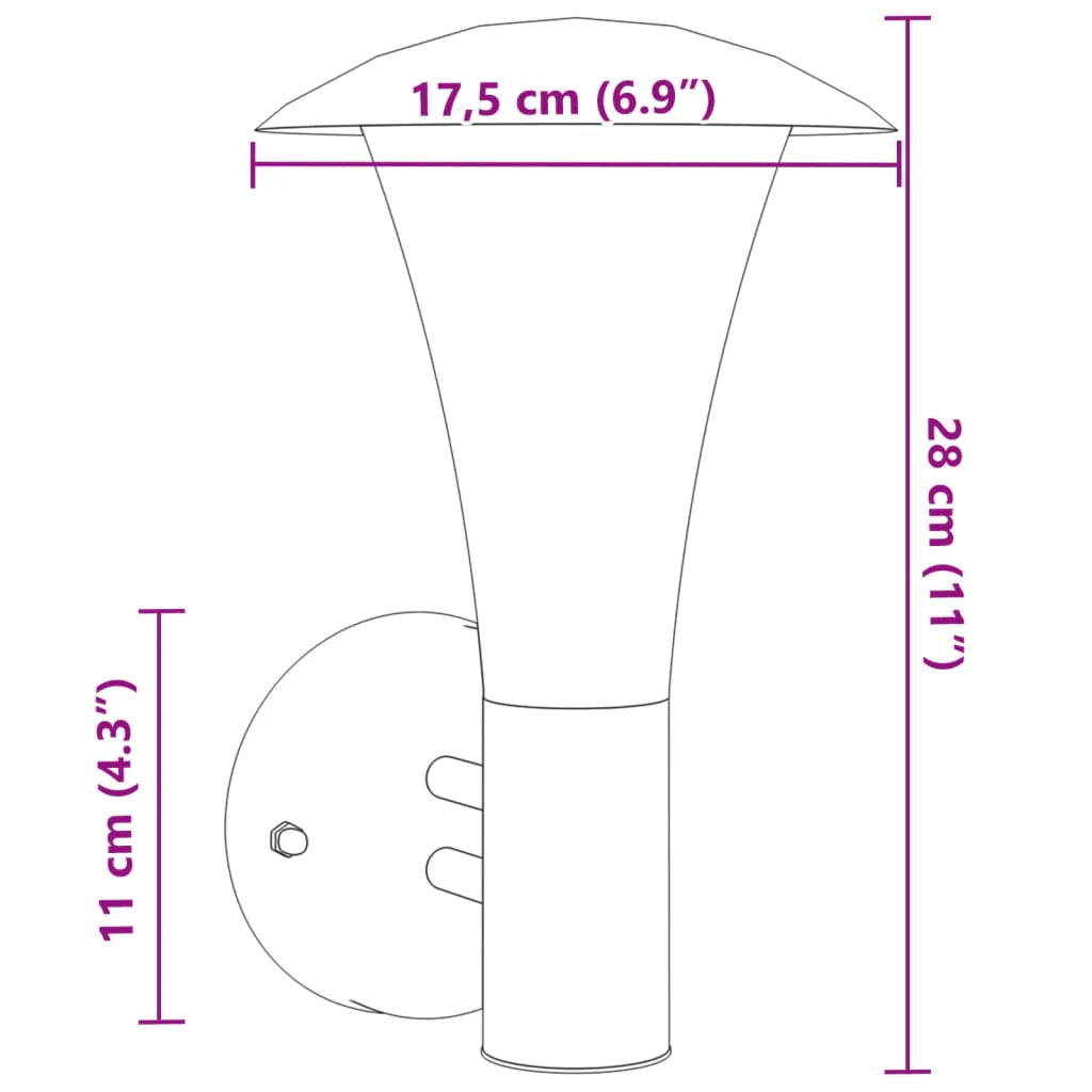 Set di 2 applique da esterno 17,5 x 17,5 x 28 cm finitura robusta design elegante in acciaio inox argento 02_0056556
