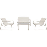 Set di mobili da giardino a 4 posti in textilene beige TENERIFE