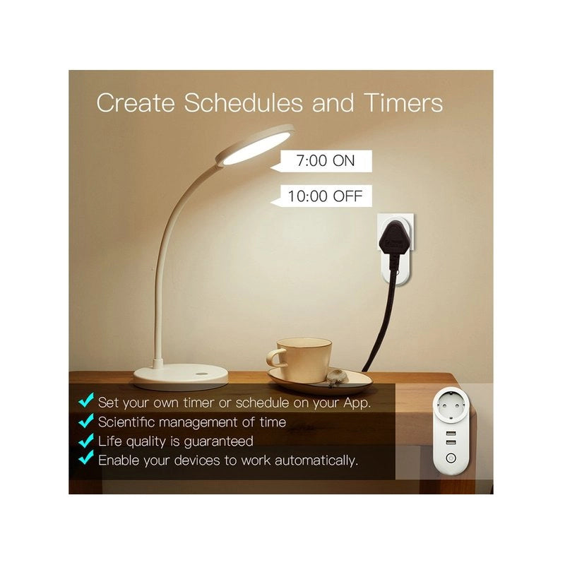 ZigBee 3.0 Smart Socket Presa Schuko ZigBee Con 2 Porte USB 16A 220V Compatibile Con Alexa Google Philips Hue Samsung Smartthings