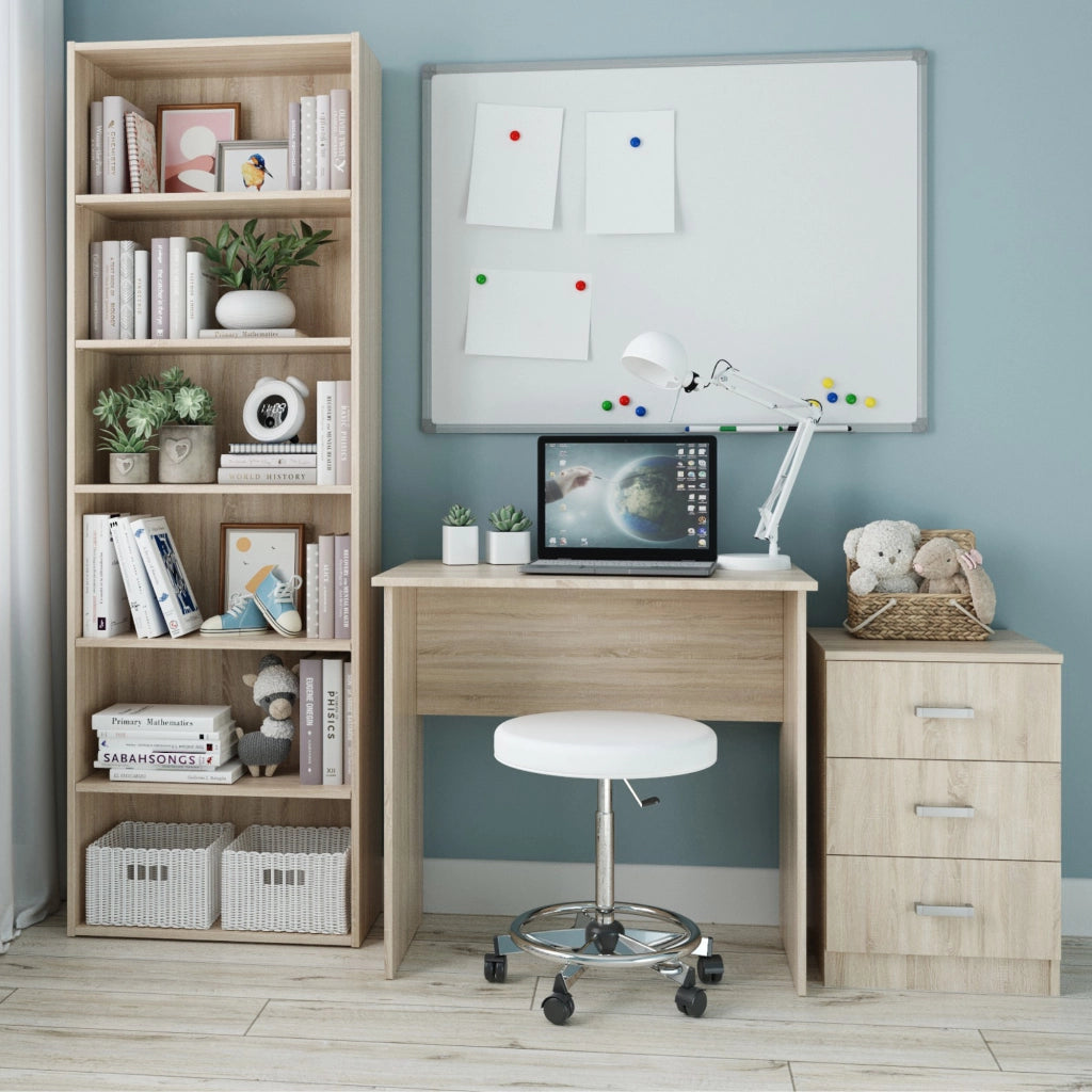 Scrivania ULVIK - Semplice - Quercia Sonoma - Larghezza 80 cm, Altezza 75 cm, Profondit? 50 cm