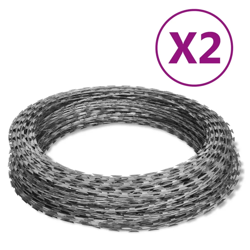 Rulli Filo Spinato NATO 2 pz Elicoidale in Acciaio Zincato 60 m cod mxl 57691