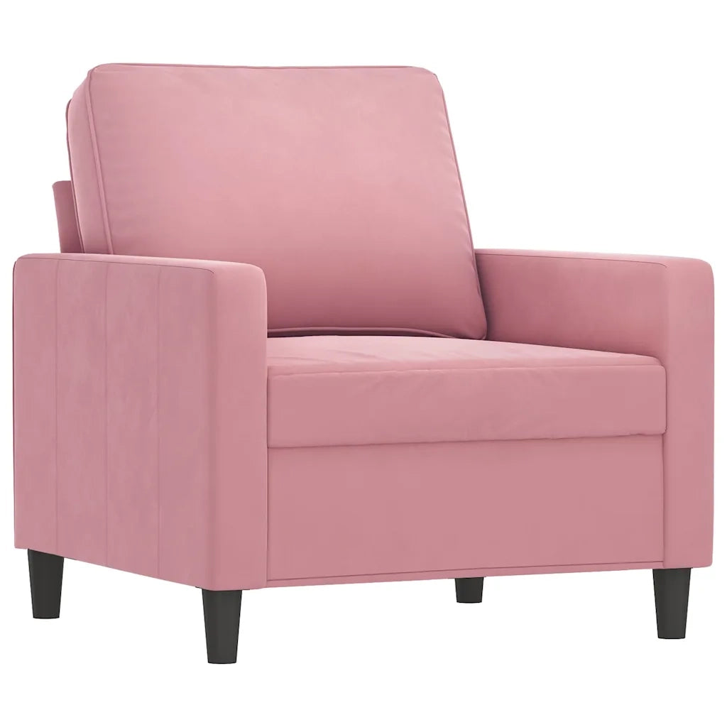 Set di Divani 4 pz Rosa in Velluto