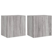 Mobili TV Muro 2pz | Armadietto TV | Mobile Porta TV Grigio Sonoma 40,5x30x40cm Legno Multistrato