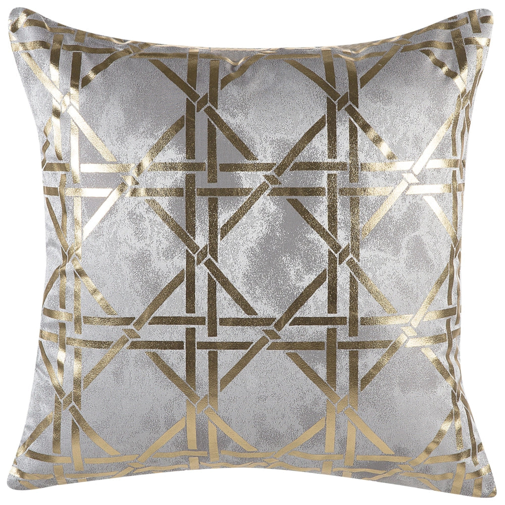 Set di 2 cuscini decorativi motivo geometrico diamante grigio 45 x 45 cm stampa accessori arredamento glamour