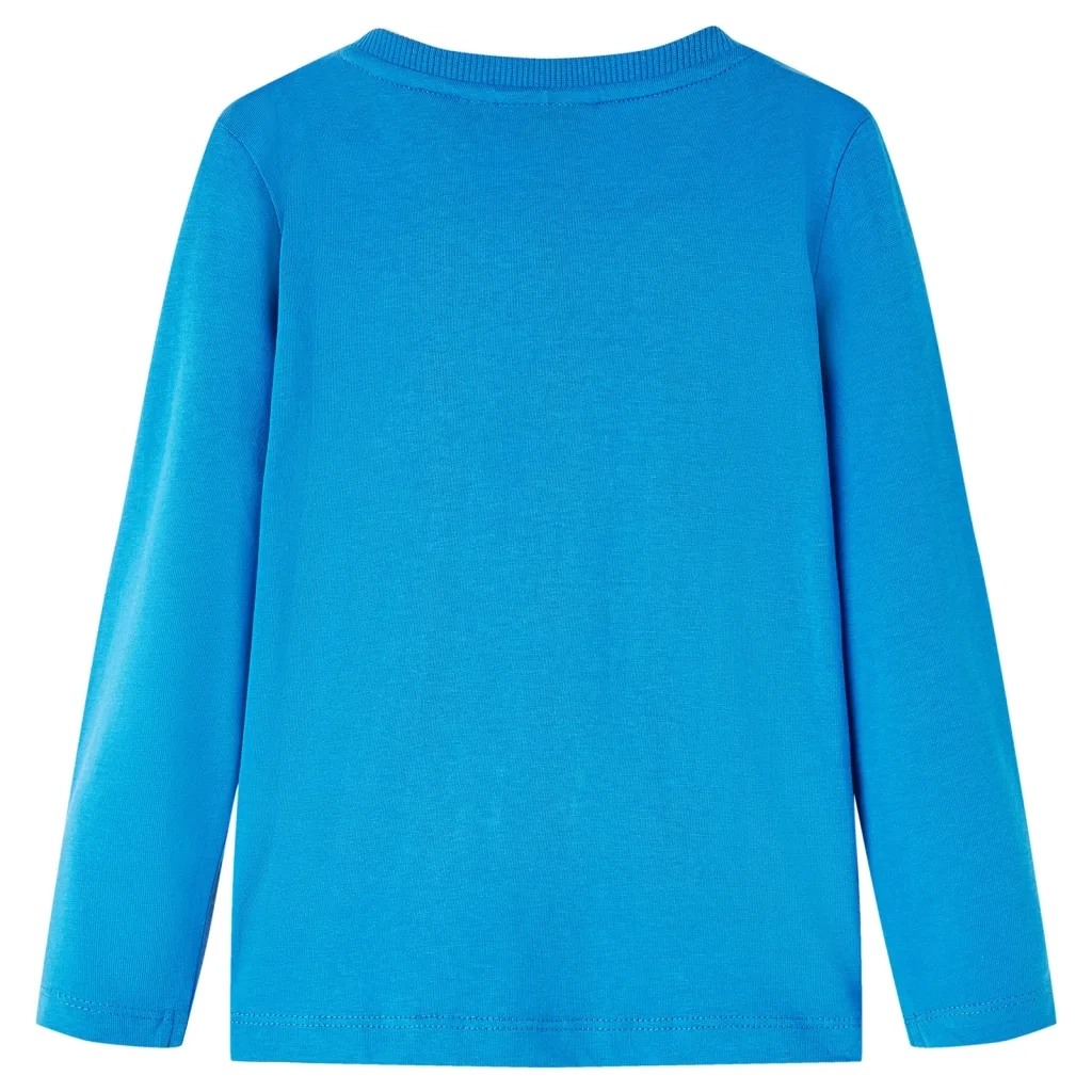Maglietta da Bambino a Maniche Lunghe Blu Cobalto 104 13305