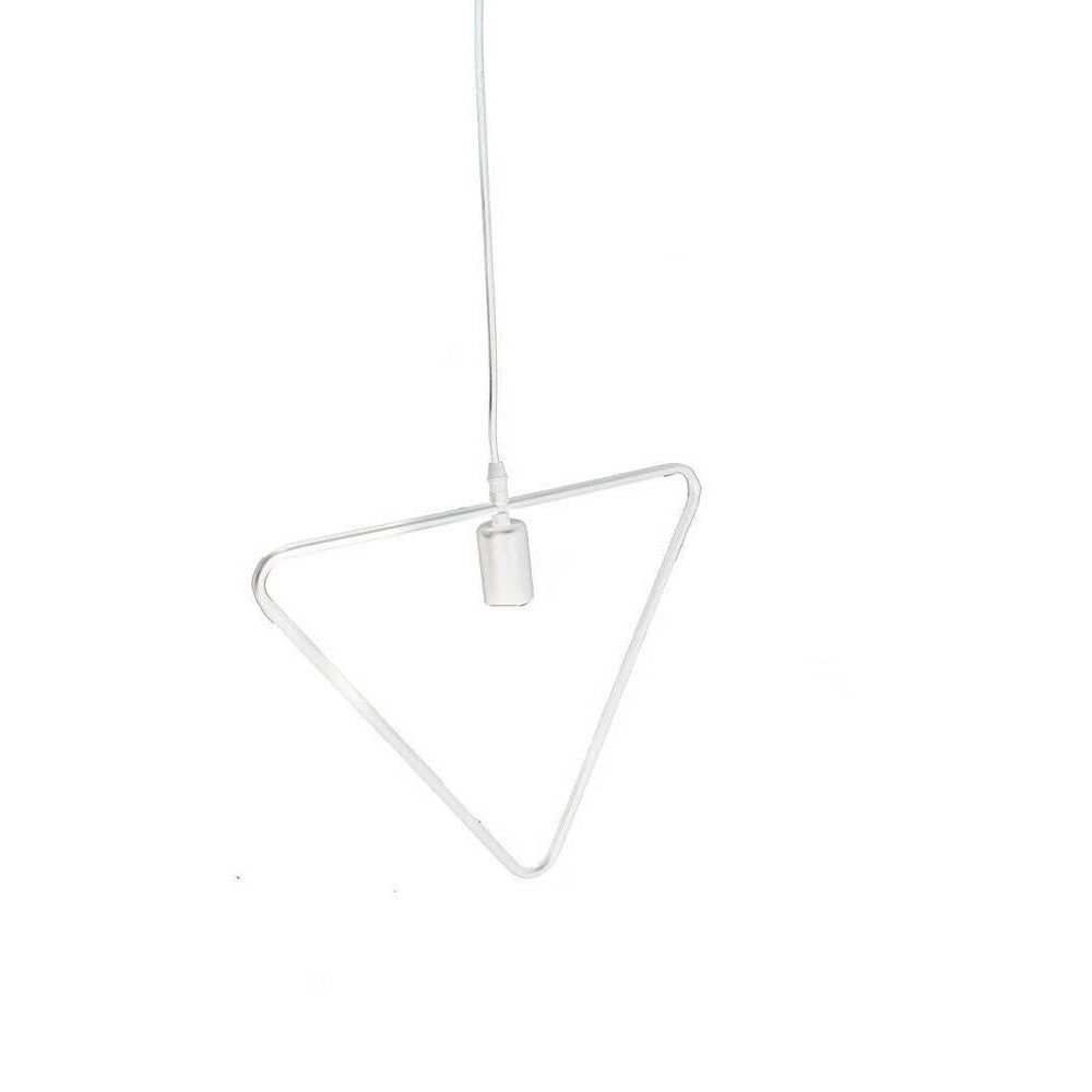 Trade Shop - Lampadario A Sospensione Pendente Triangolo Lampada Plafoniera E27 B35-a Bianco -