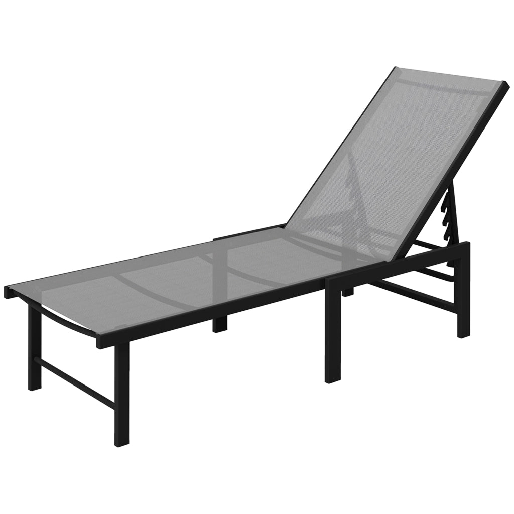 Poltrona Reclinabile da Giardino ¨C zephmum ¨C Grigio 166x60x84 cm