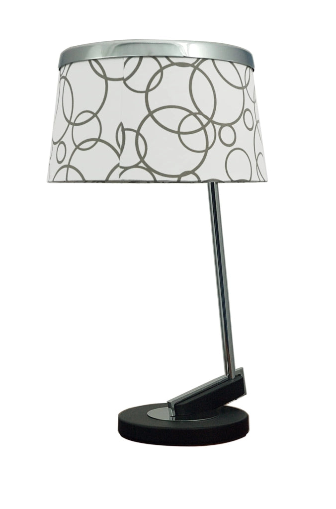 Lampada da tavolo Candellux Impresja E27 nero/bianco