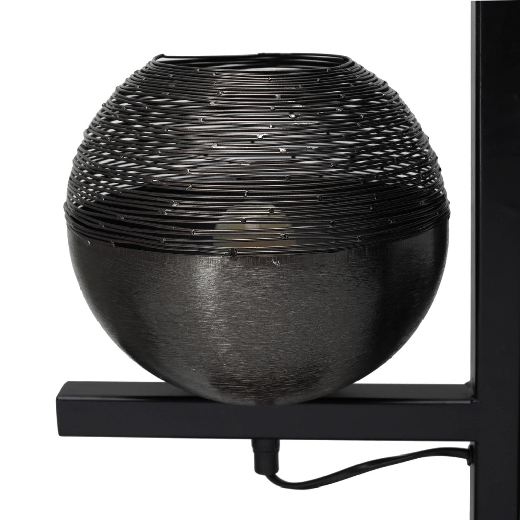 Lampada da terra Eclipse in ferro nero con 4 sfere