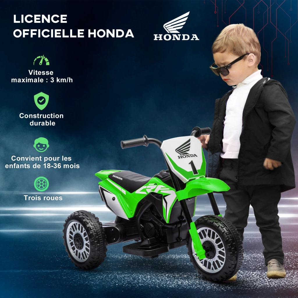 Moto Cross Elettrica per Bambini 3 Ruote ¨C Xylo ¨C 6V 18-36 Mesi Verde