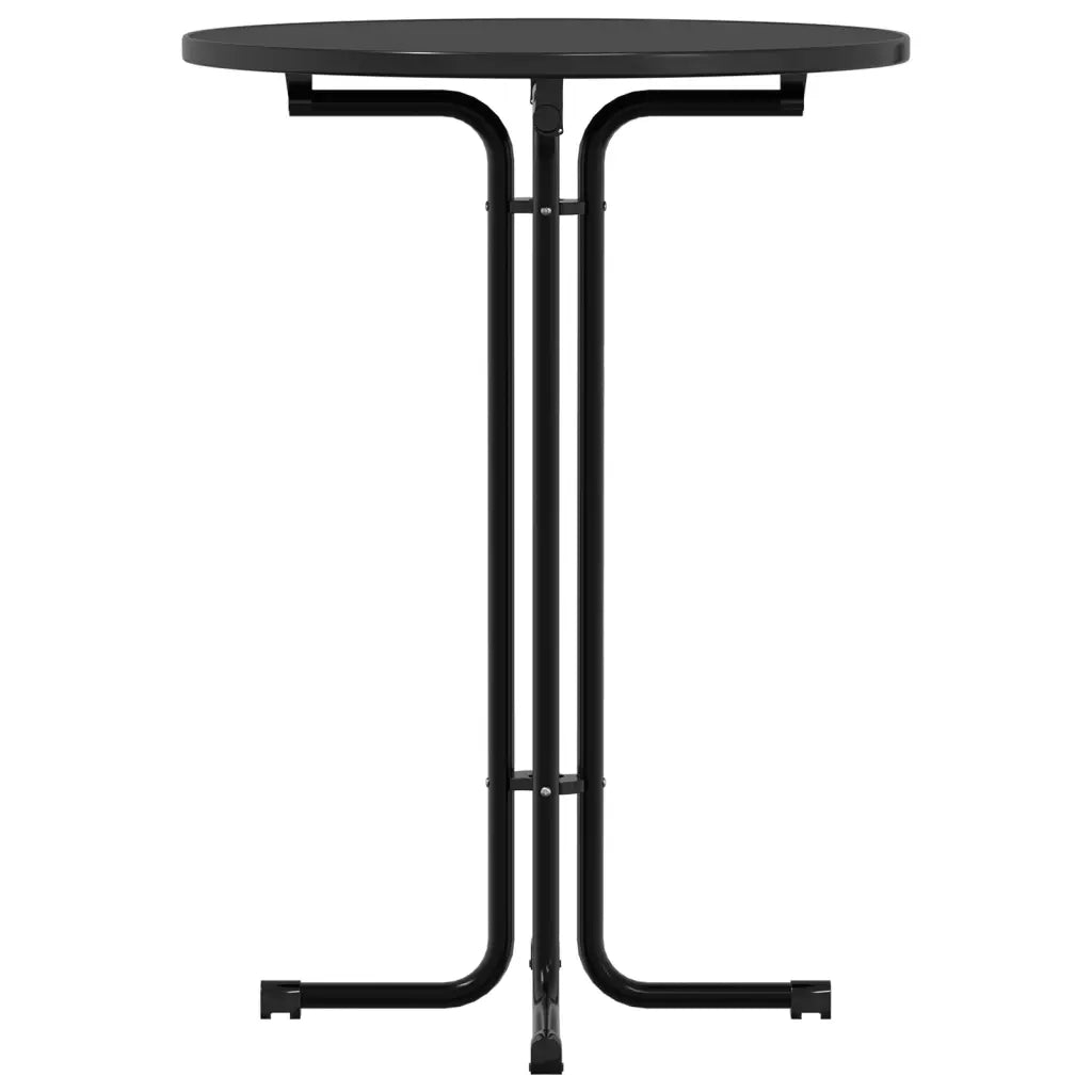 Tavolo da Bar Nero Ø80x110 cm Legno Multistrato e Acciaio 4008305