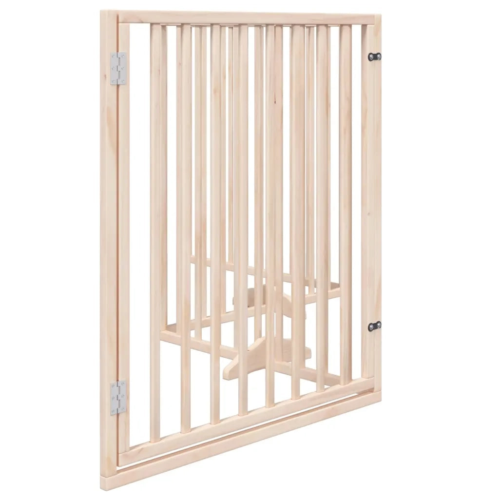 Cancello per Cani con Porta Pieghevole 4 Pannelli 320 cm Pioppo CFW9853954