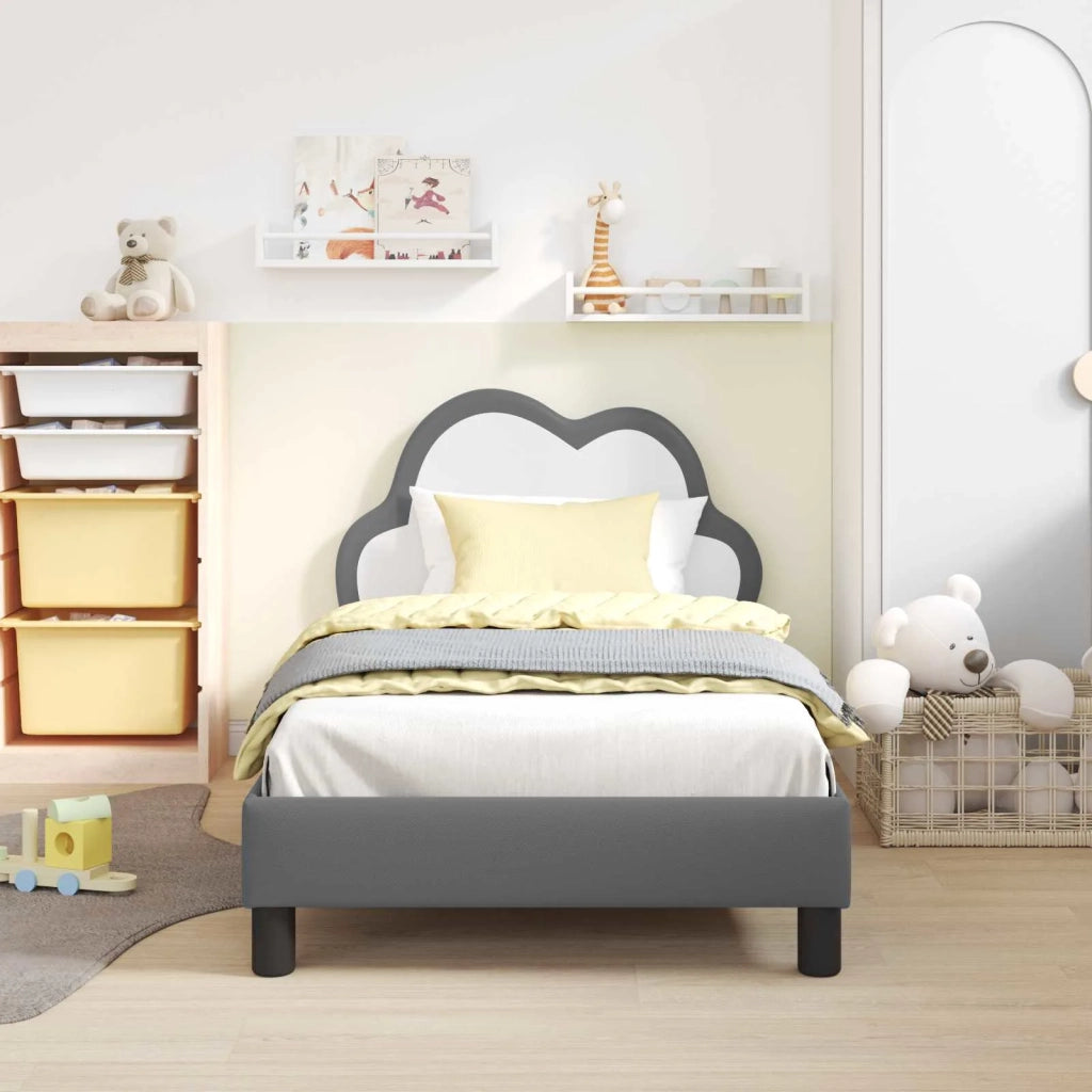 Struttura letto bambini con testata-Giroletto per bambini Grigio Chiaro 80 x 160 cm 349505
