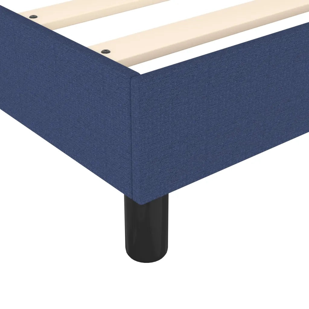 Struttura Letto a Rete a Molle-Giroletto Blu 100x200 cm in Tessuto 112024