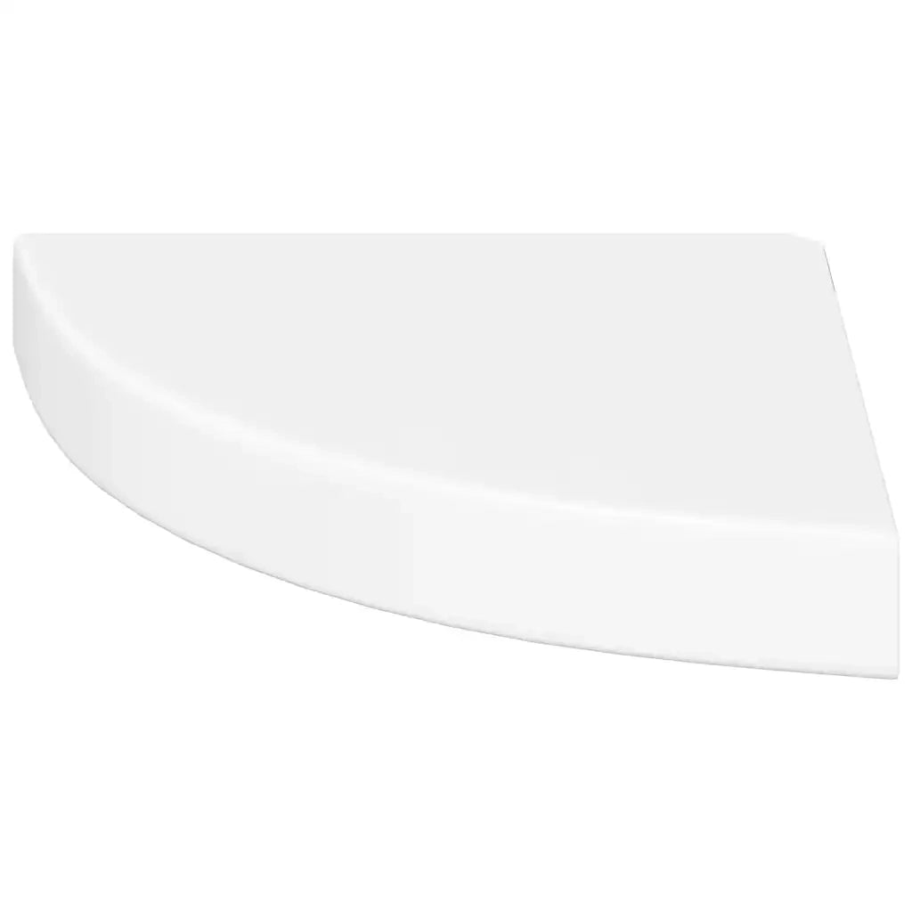 Mensola angolare sospesa bianco lucido 25x25x3,8 cm MDF 323886