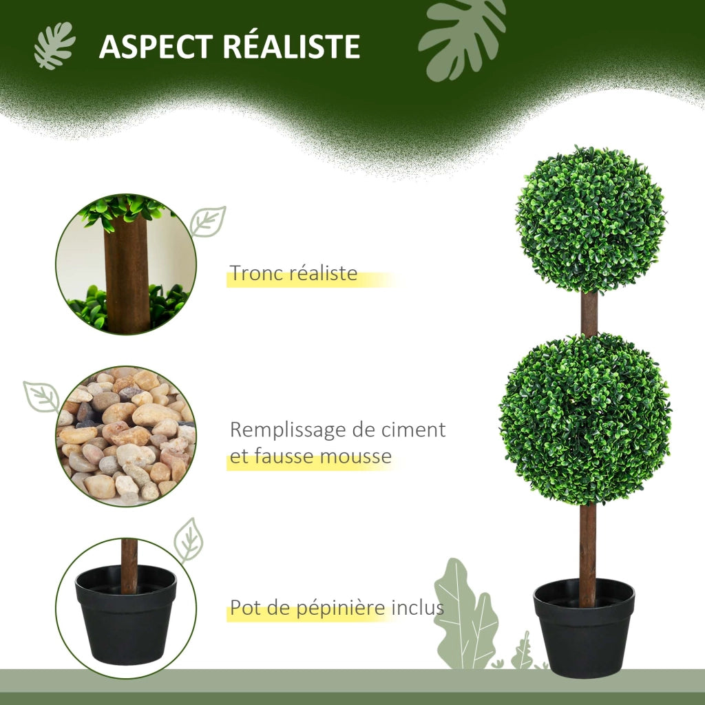 2 Alberi Buxus Artificiale ¨C Zephmum ¨C Verde, 90 cm