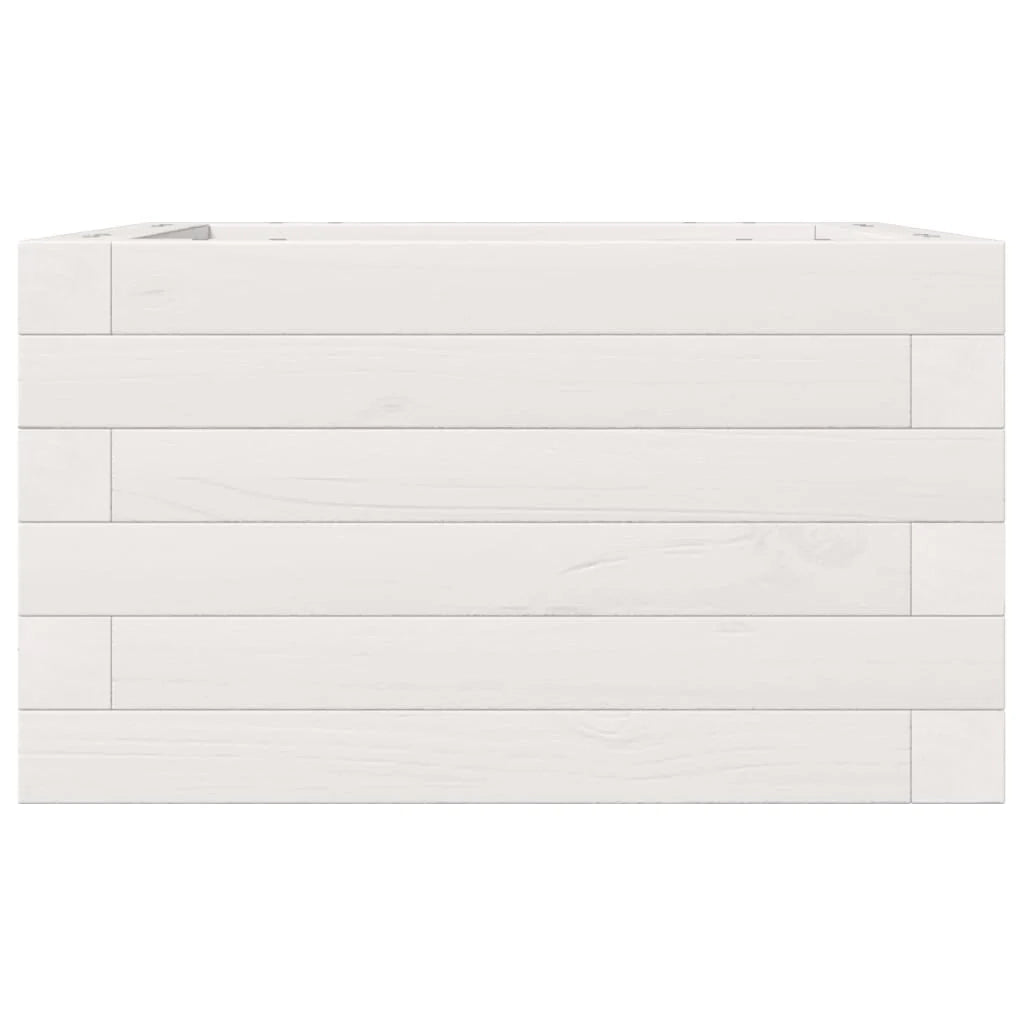 Fioriera rialzata per piante e fiori terrazza giardino 40 x 40 x 23 cm legno di pino massiccio bianco 02_0037525