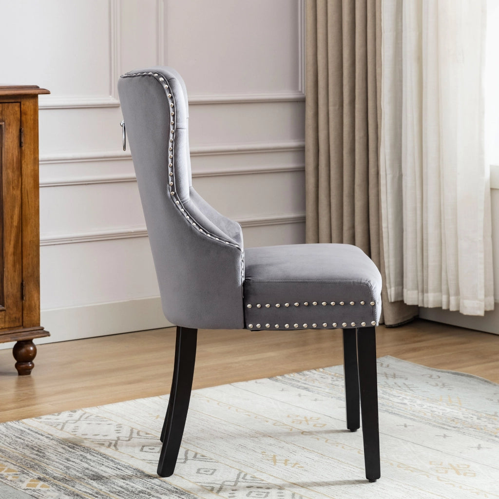 SEDIA da pranzo in velluto grigio 51x51x97 cm Set da 6 pezzi