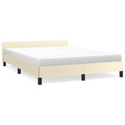 Letto matrimoniale | Letto per adulti | Giroletto con Testiera senza Materasso Crema 140x190 cm