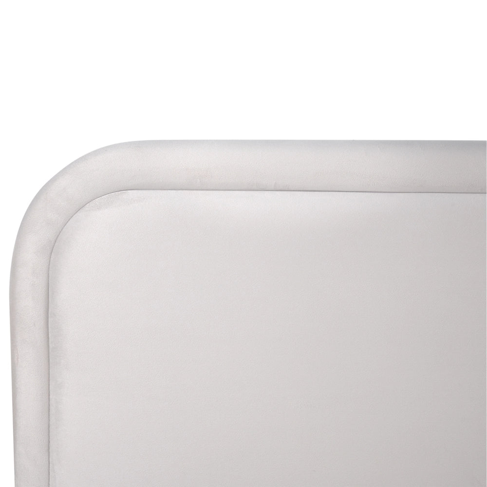 Letto matrimoniale EU Beige Chiaro Velvet 180 x 200 cm Imbottito Telaio Poggiatesta