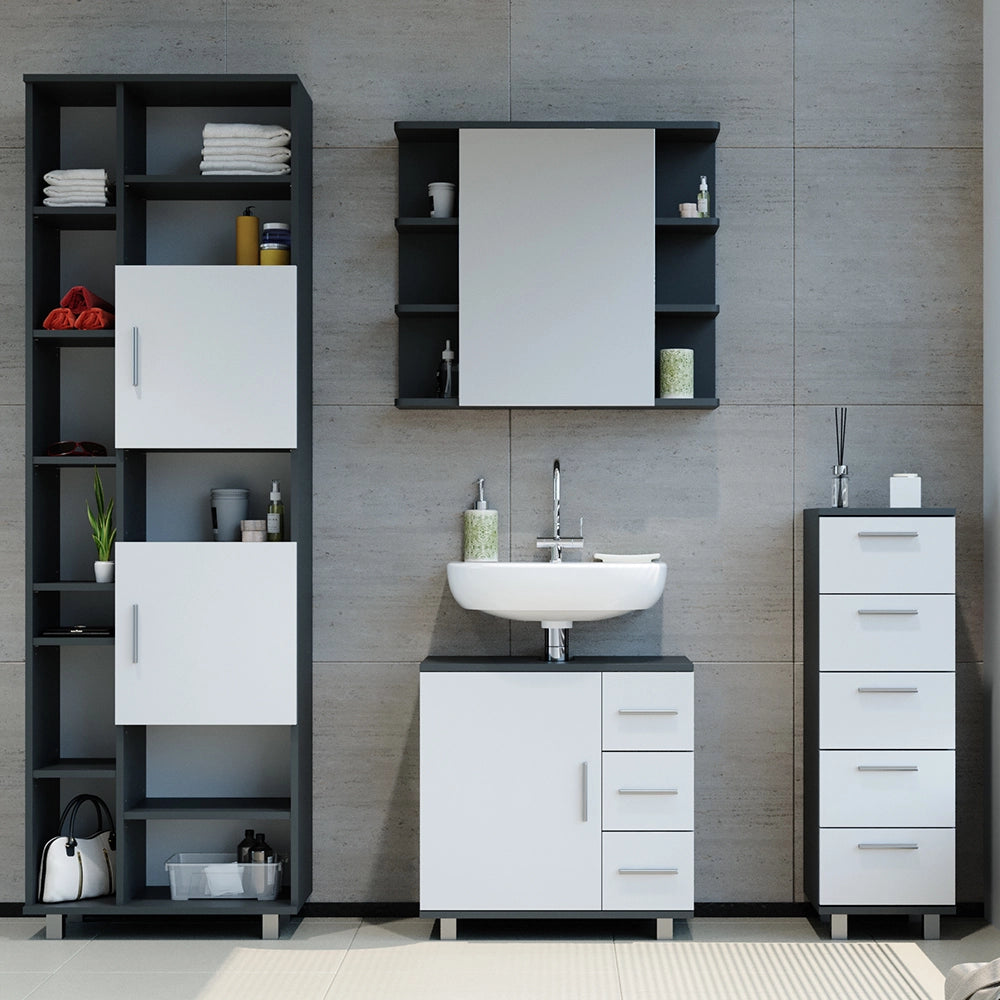 Vicco Set mobili bagno Antracite 4 parti