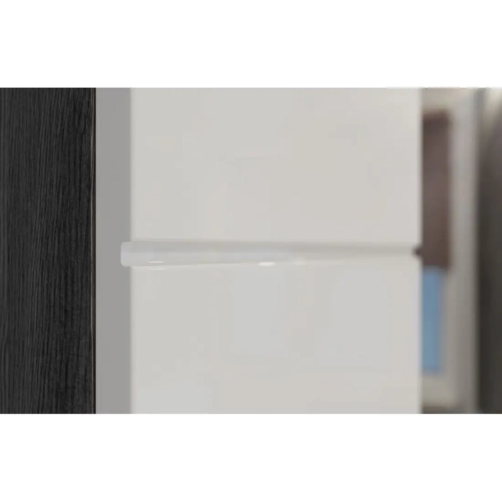 Colonna da bagno SCOTT – 2 porte e 1 cassetto – Grigio scuro e bianco – 37x191x31 cm