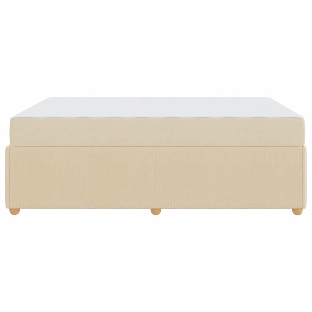 Struttura del letto con materasso Crema 160 x 200 cm Tessuto