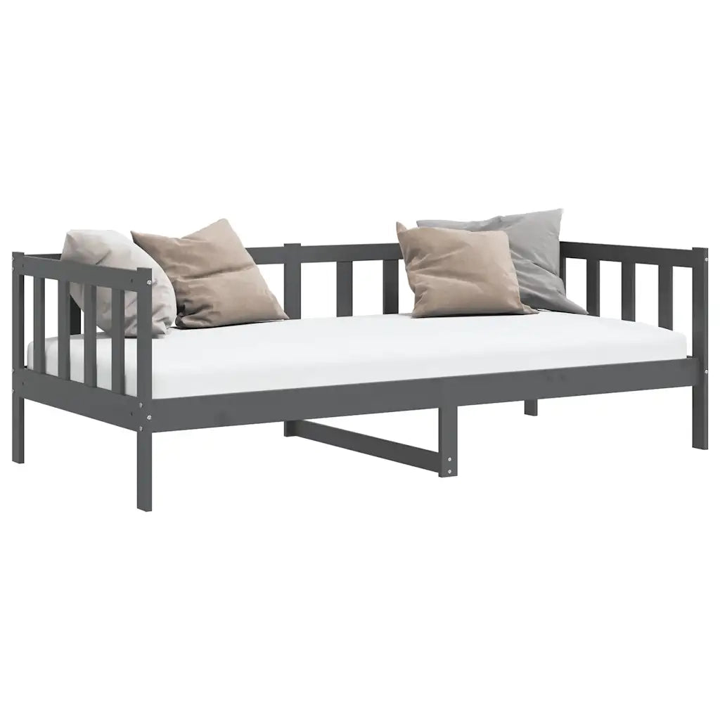 Dormeuse Grigia in Legno Massello di Pino 90x200 cm 806942
