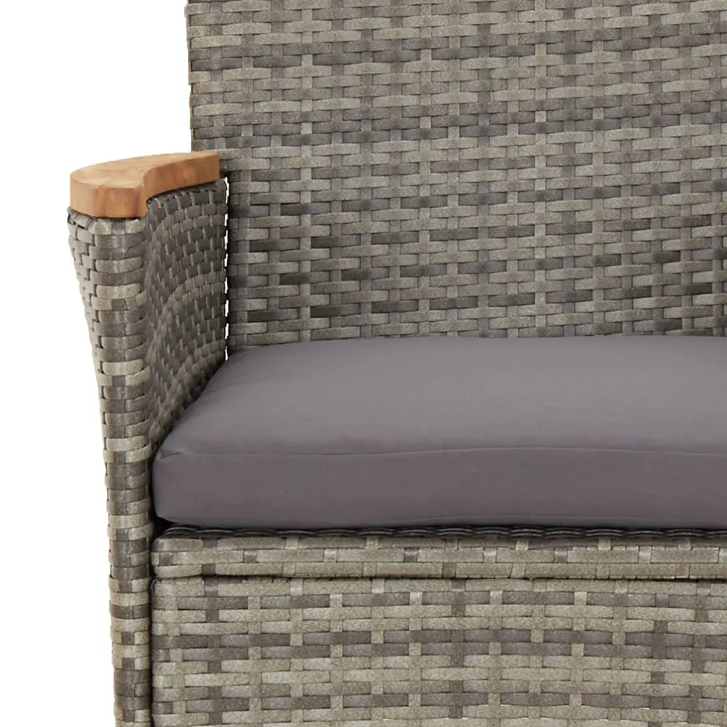 Set da Pranzo da Giardino 5 pz con Cuscini in Polyrattan Grigio 3187366