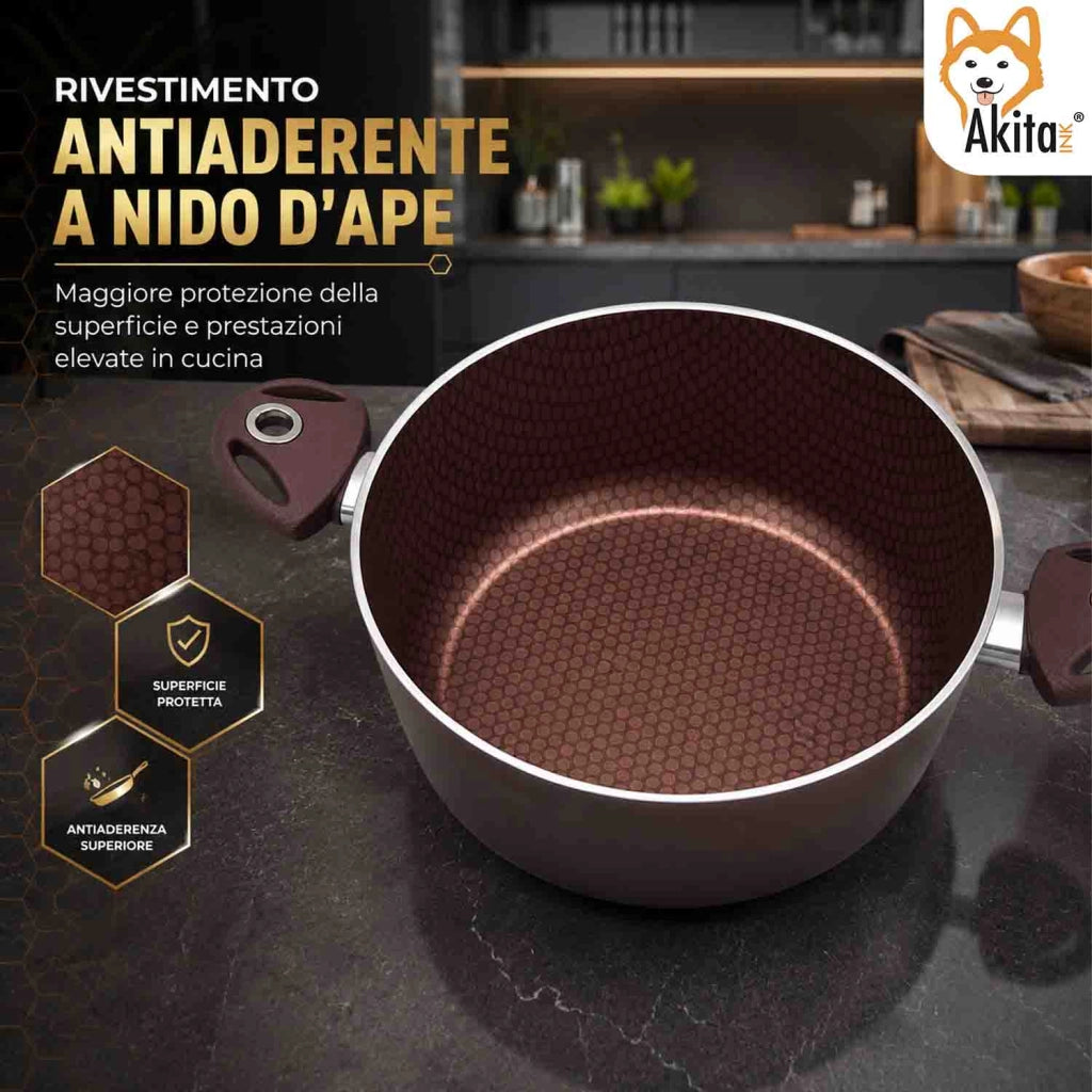 Akitaink Casseruola 20 cm Induzione Marrone