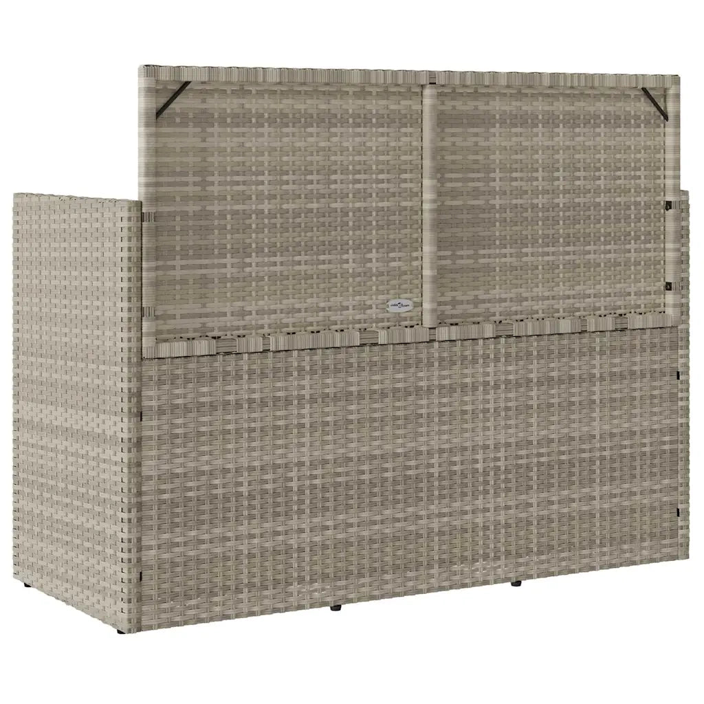 Panca da Giardino con Cuscini-Sgabello-Panca da esterno Grigio Chiaro in Polyrattan 493862