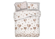 Copripiumino Sacco Piumone Pensieri Delicati Cotone Disegno Mongolfiera - Matrimoniale - Beige