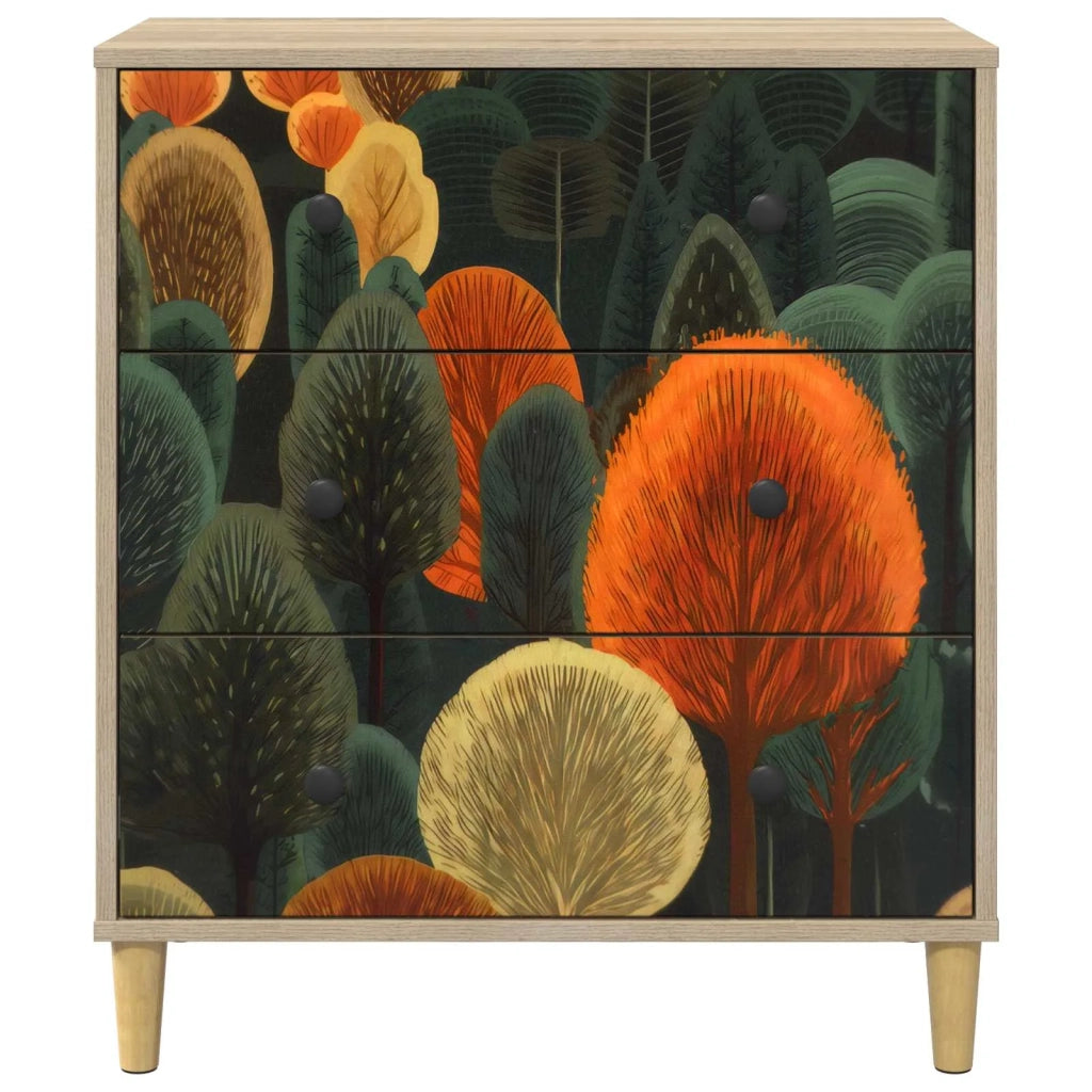 Cassettiera ZAANDAM Stampa boschiva 66 x 36,5 x 75 cm Sonoma 8007360