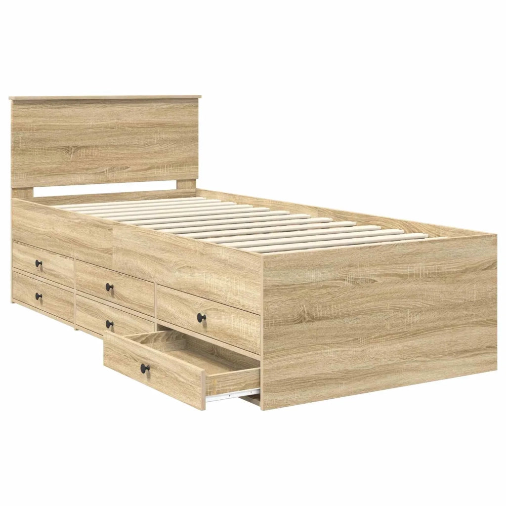 Daybed Rovere Sonoma e Nero 100 x 200 cm Legno multistrato 3408517