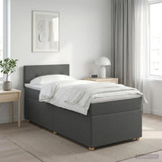 Letto box spring con materasso Grigio Scuro 100 x 200 cm 3450889